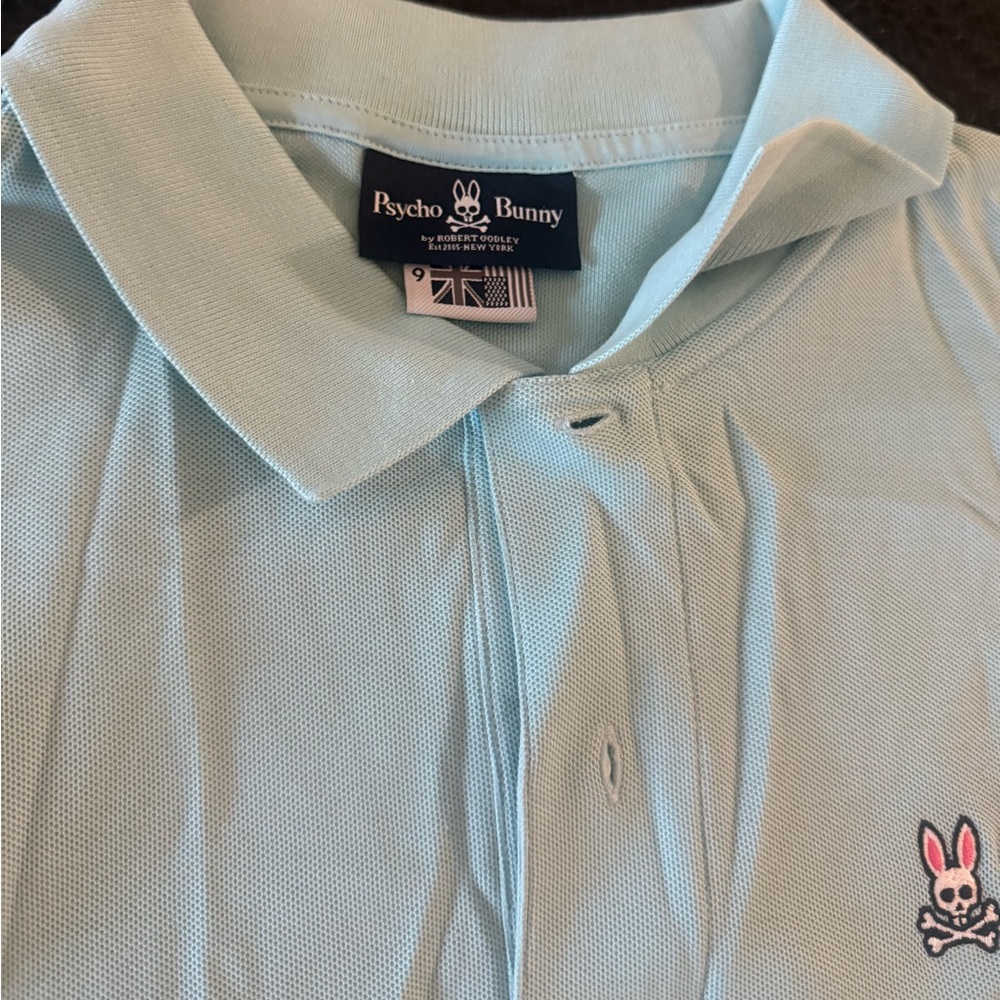 Psycho Bunny Aqua Polo with Embroidered Logo